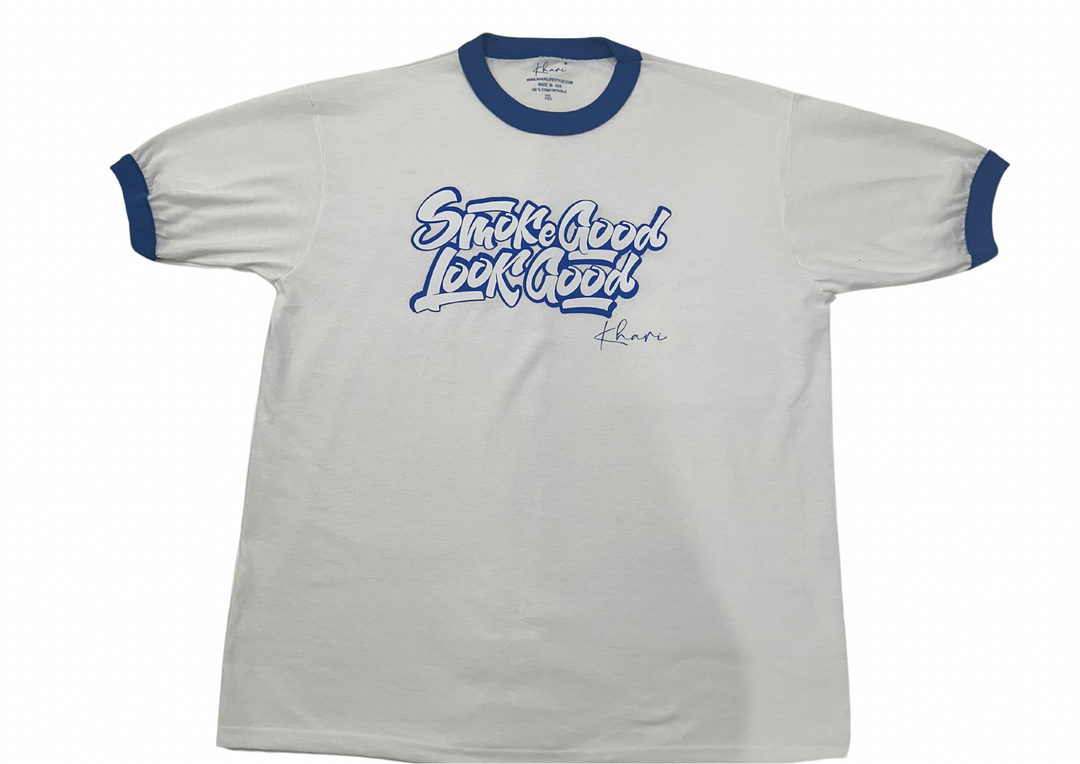 Smoke Good, Look Good Blue Trim T-shirt